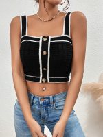 SweatyRocks Women's Sleeveless Ribbed Knit Spaghetti Strap Crop Cami Tank Top - Image 4